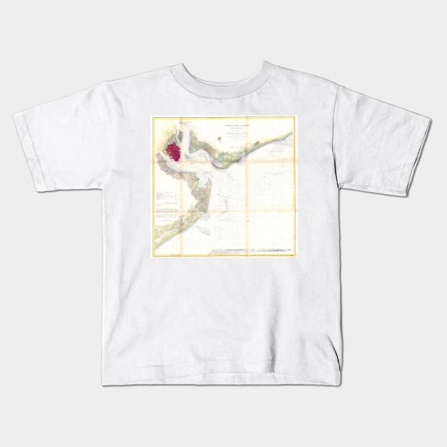 Vintage Map of Charleston Harbor SC (1866) Kids T-Shirt by Bravuramedia